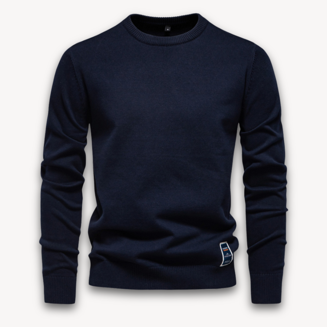 Loravelle | Men's Crew Neck Sweater - Lightweight Cotton Blend Pullover for Adults - Classic Winter Wear