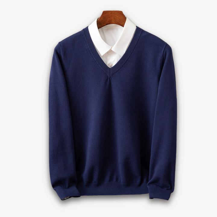 Loravelle | Men's Cashmere V-Neck Sweater - Slim Fit - Soft & Lightweight - Casual & Formal Wear - Adult Clothing