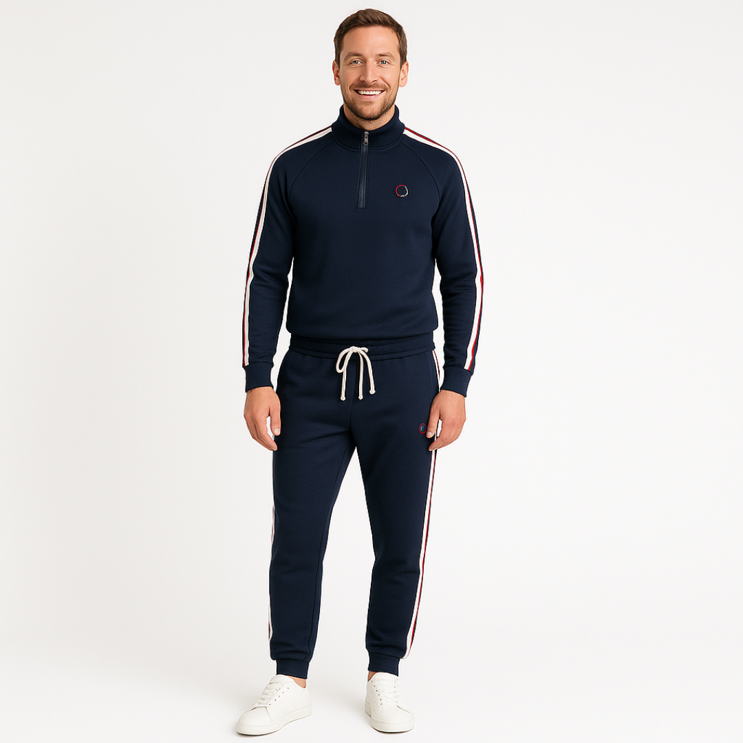 Loravelle | Men's Cotton Tracksuit – Zip-Up Set