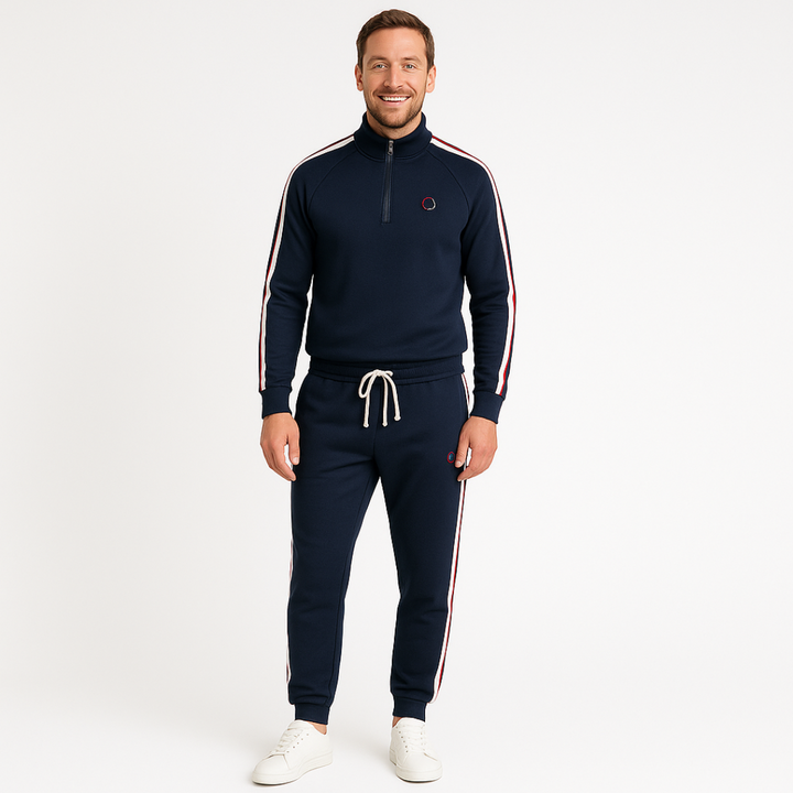 Loravelle | Men's Cotton Tracksuit – Zip-Up Set