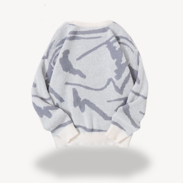 Men's Abstract Pattern Knit Sweater | Loravelle