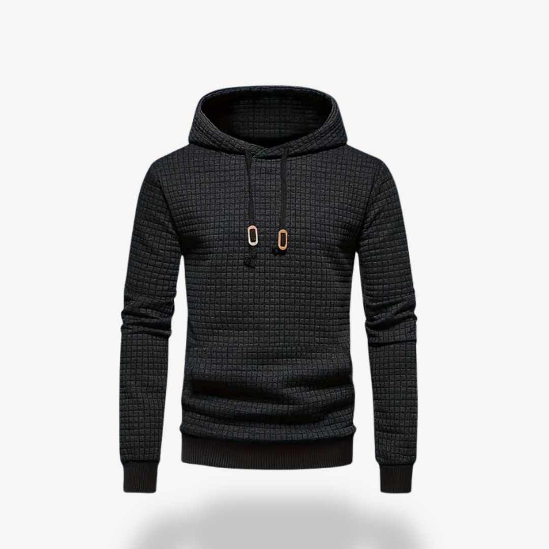 Men's Textured Hoodie Polyester Knit | Loravelle