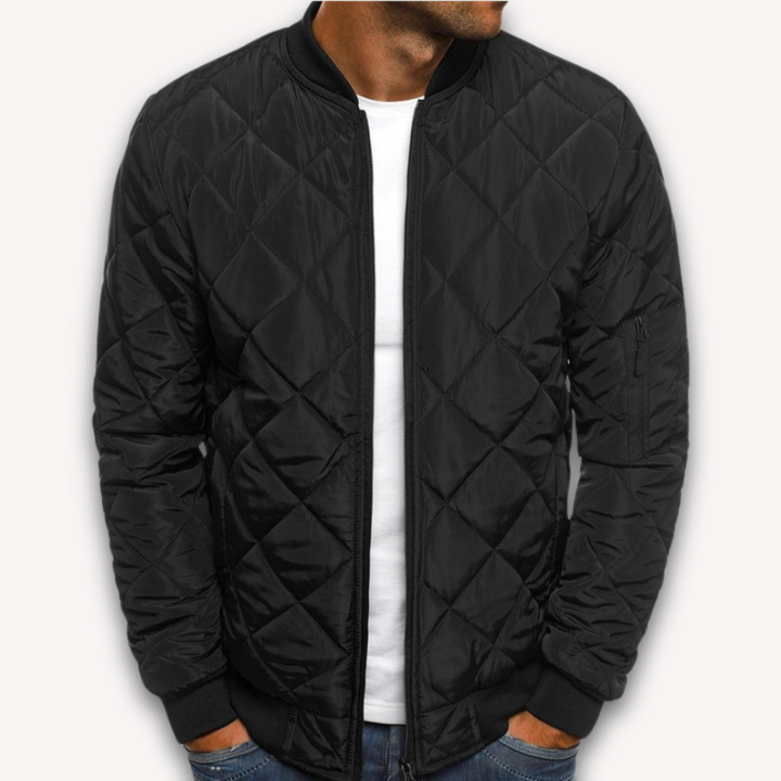 Loravelle | Men's Quilted Bomber Jacket - Lightweight Polyester Outerwear