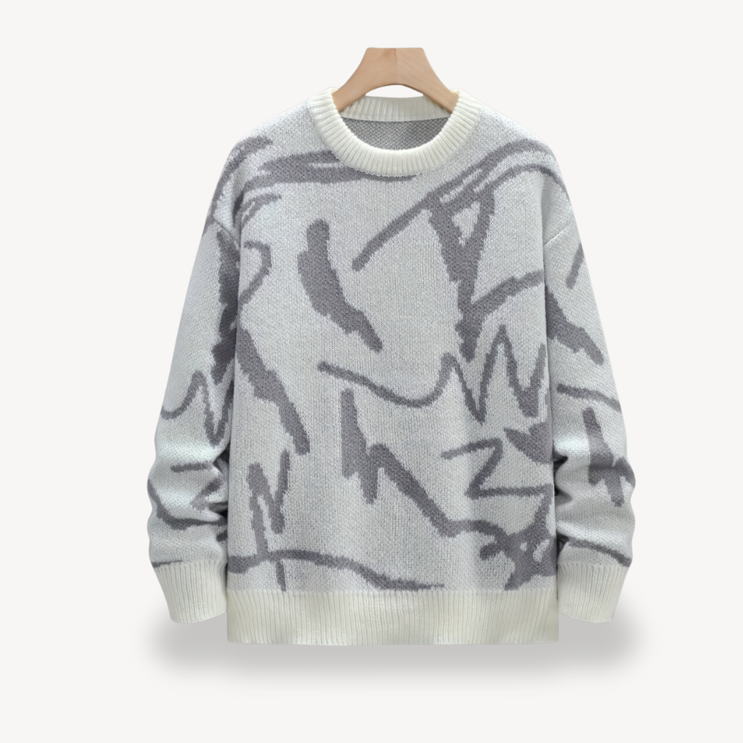 Men's Abstract Pattern Knit Sweater | Loravelle