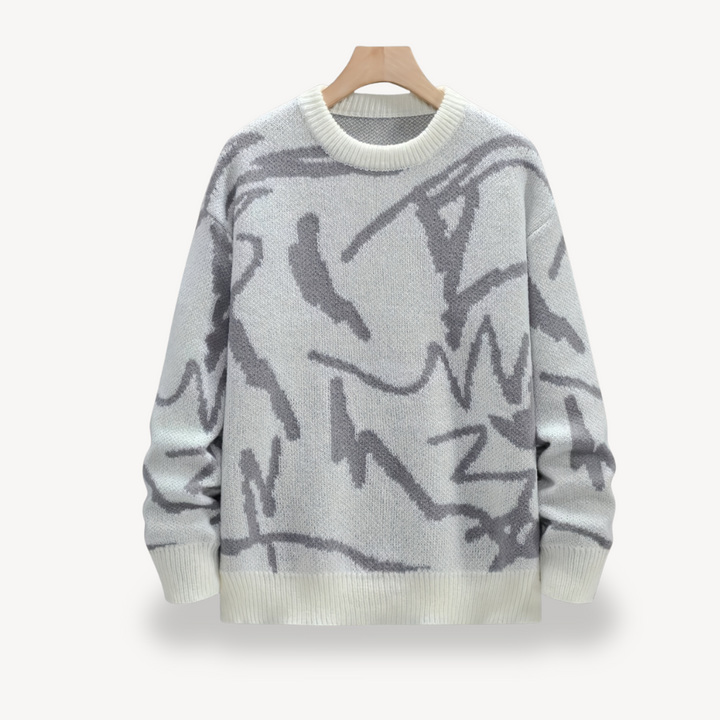 Men's Abstract Pattern Knit Sweater | Loravelle