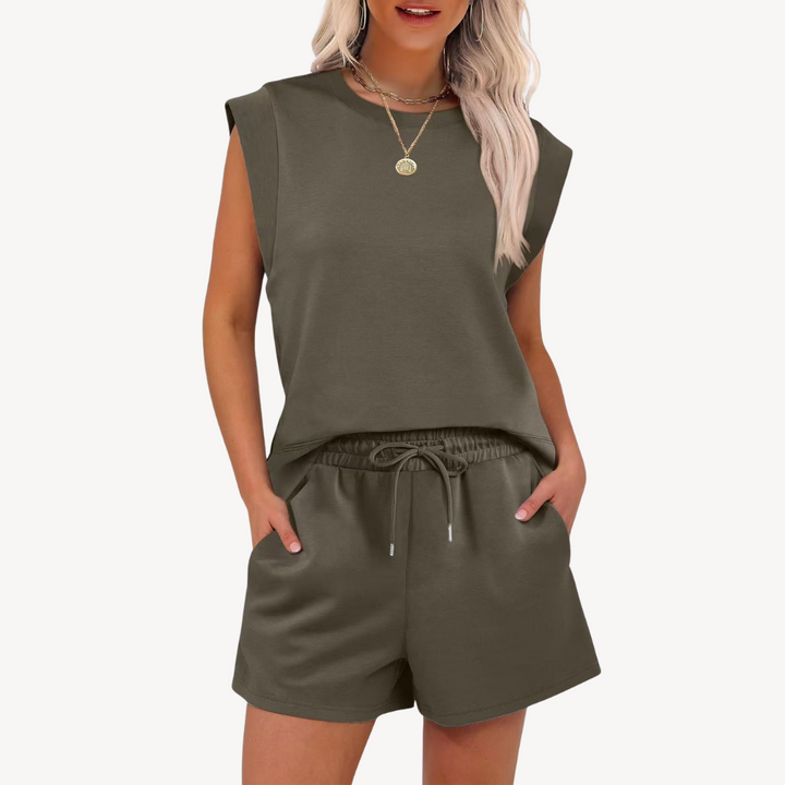 Women's Casual Cotton Shorts Set | Loravelle