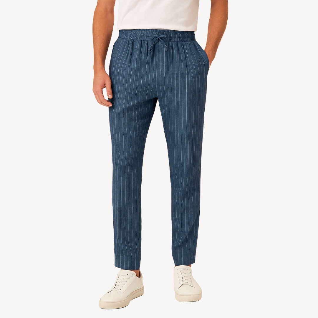 Striped Elastic Waist Pants for Men | Loravelle