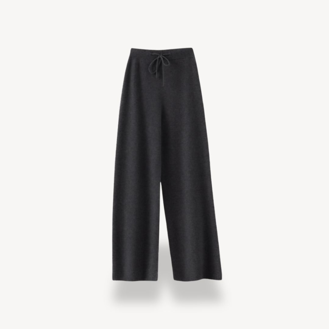 Loravelle | Women's Cashmere Pants – Wide Knit Trousers