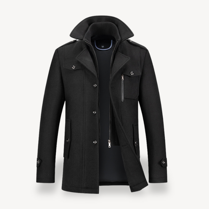 Double-Breasted Wool Blend Coat Men | Loravelle