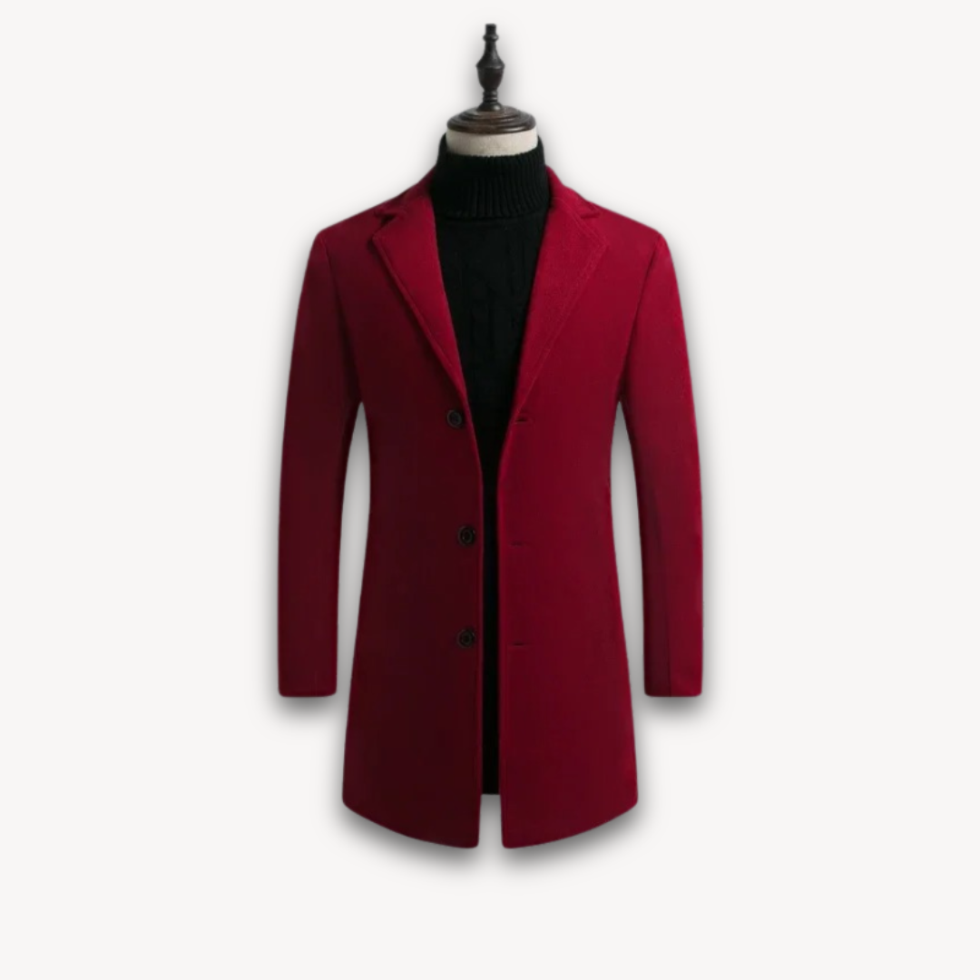 Loravelle | Men's Wool Blend Overcoat - Slim Fit Winter Formal Coat