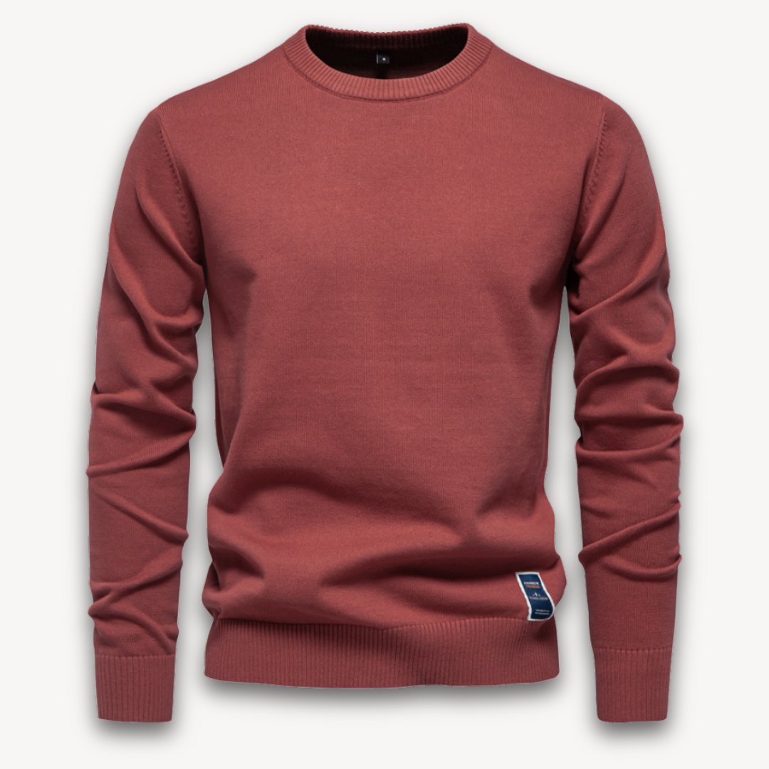 Loravelle | Men's Crew Neck Sweater - Lightweight Cotton Blend Pullover for Adults - Classic Winter Wear