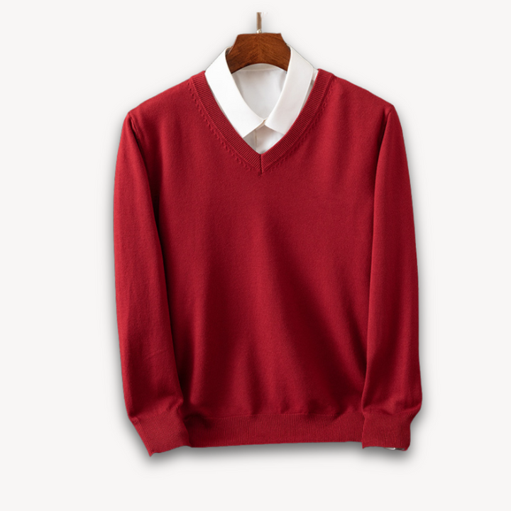 Loravelle | Men's Cashmere V-Neck Sweater - Slim Fit - Soft & Lightweight - Casual & Formal Wear - Adult Clothing