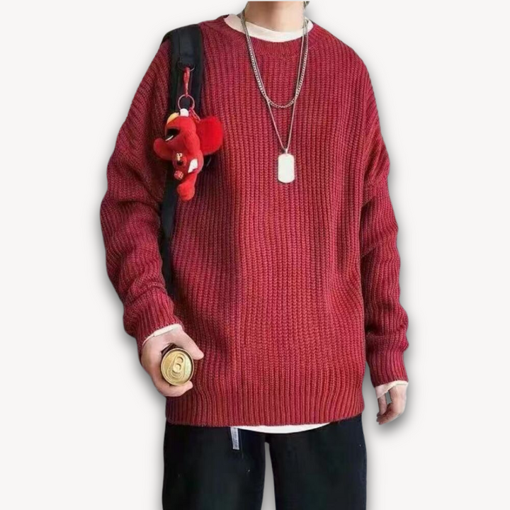 Loravelle | Men's Knitted Sweater - Casual Oversized Pullover for Adults - Soft Acrylic Winter Wear