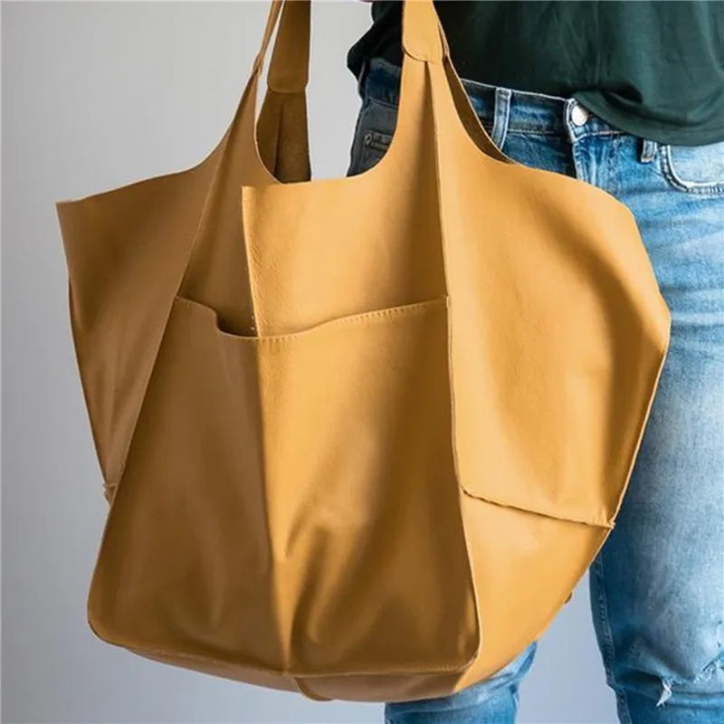 ﻿Milly - Oversized Leather Tote Bag