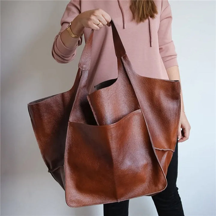 ﻿Milly - Oversized Leather Tote Bag