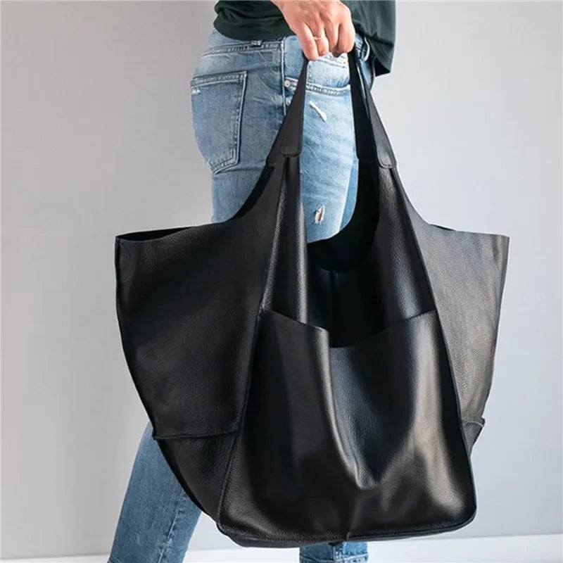 ﻿Milly - Oversized Leather Tote Bag