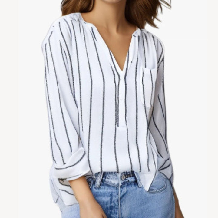 Cotton Blend Striped Shirt Women | Loravelle