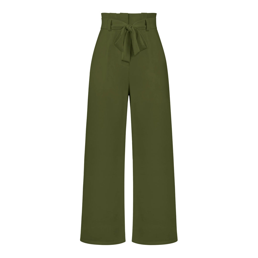 Tie Waist High-Waisted Trousers for women | Loravelle