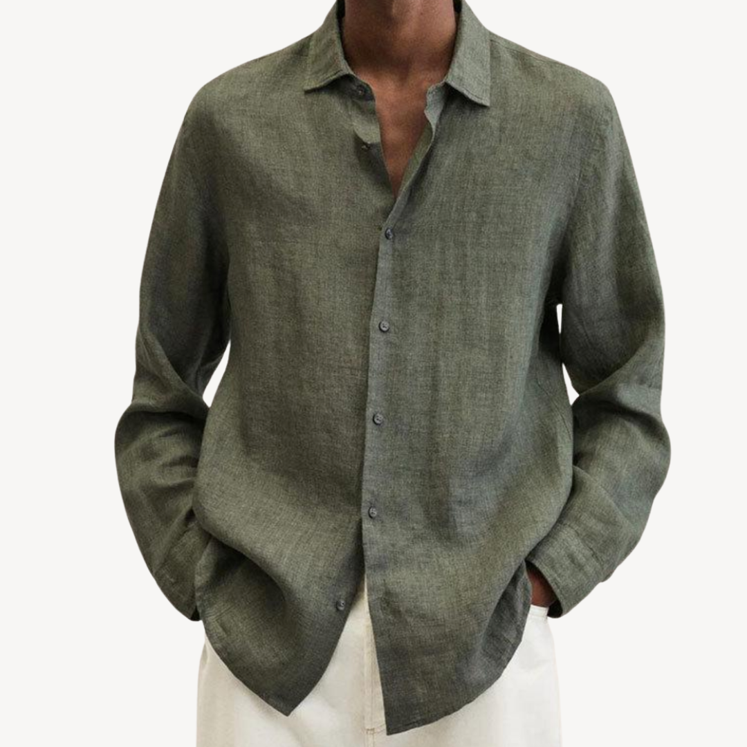 Linen Button-Up Shirt for Men | Loravelle