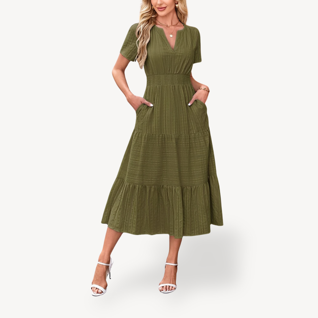 Tiered Midi Dress for Women | Loravelle
