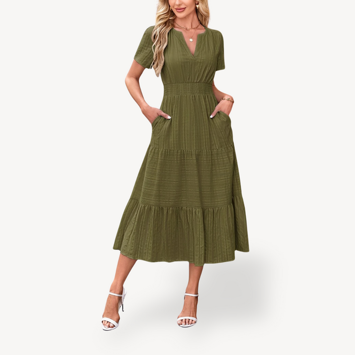 Tiered Midi Dress for Women | Loravelle
