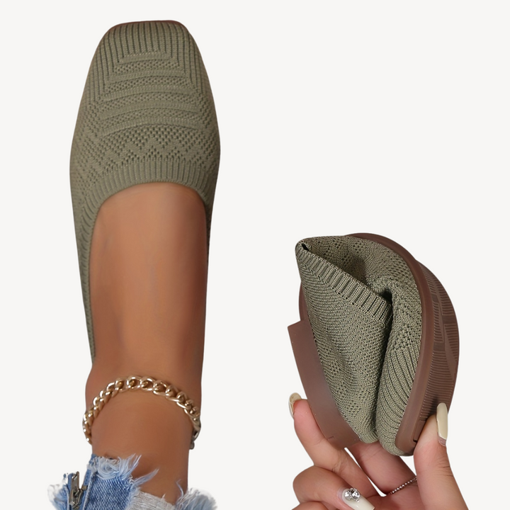 Women's Orthopedic Square Toe Flats | Loravelle
