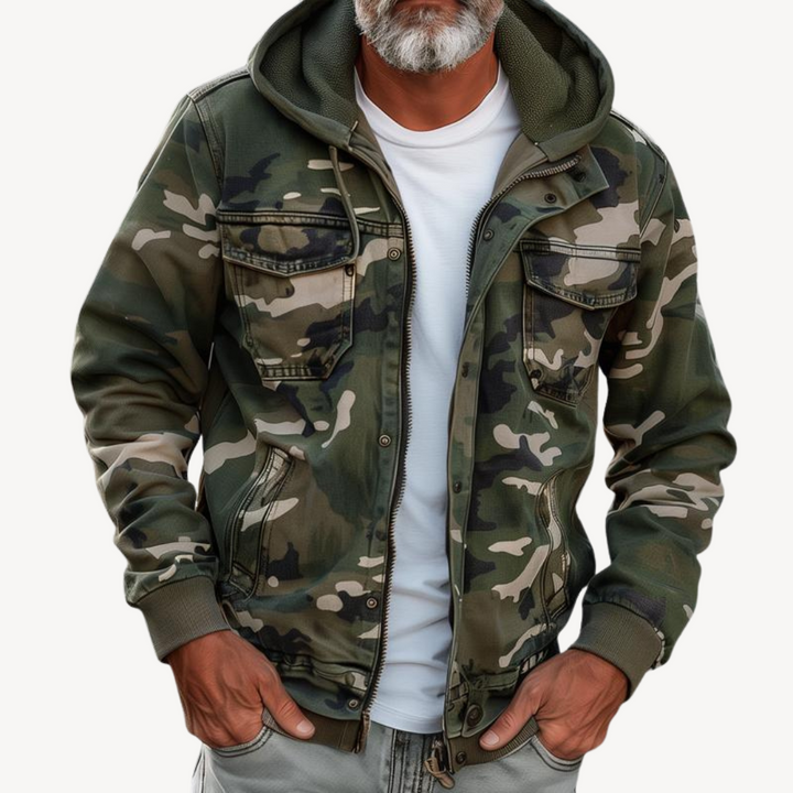 Men's Camouflage Jacket with Hoodie | Loravelle
