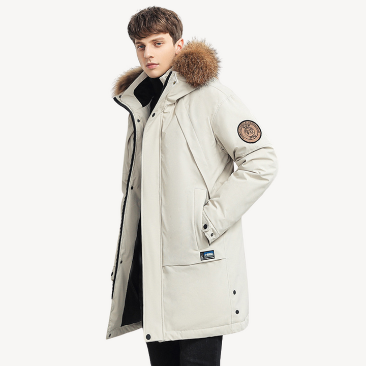 Winter Puffer Jacket with Faux Fur Hood for Men | Loravelle