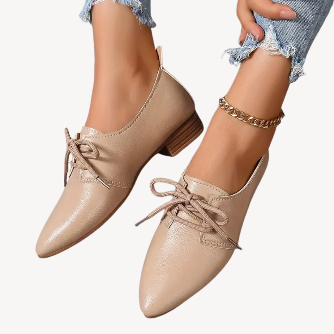 Orthopedic Leather Flat Shoes for Women | Loravelle