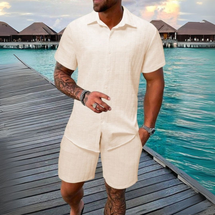 Linen Short Sleeve Shirt Shorts Men | Loravelle
