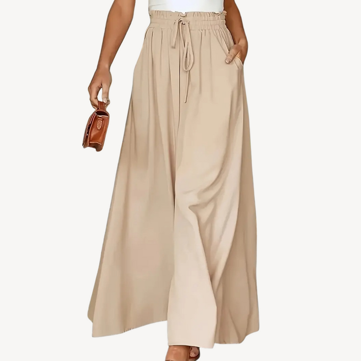Wide-Legged Drawstring Trousers | Loravelle