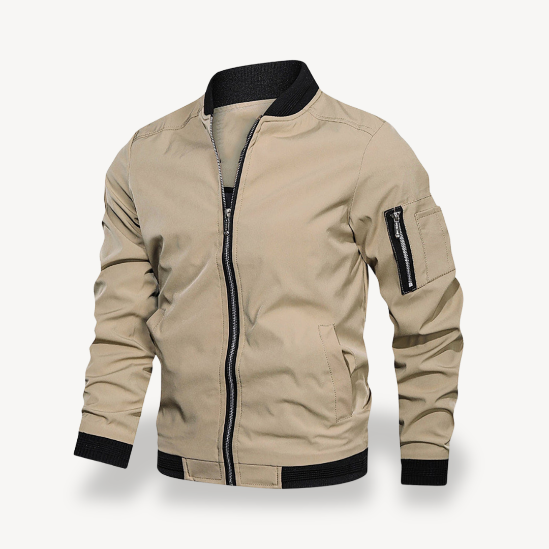 Men’s Zipper Closure Bomber Jacket | Loravelle