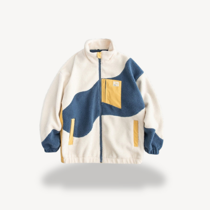 Men’s Colorblock Fleece Zip-Up Jacket | Loravelle