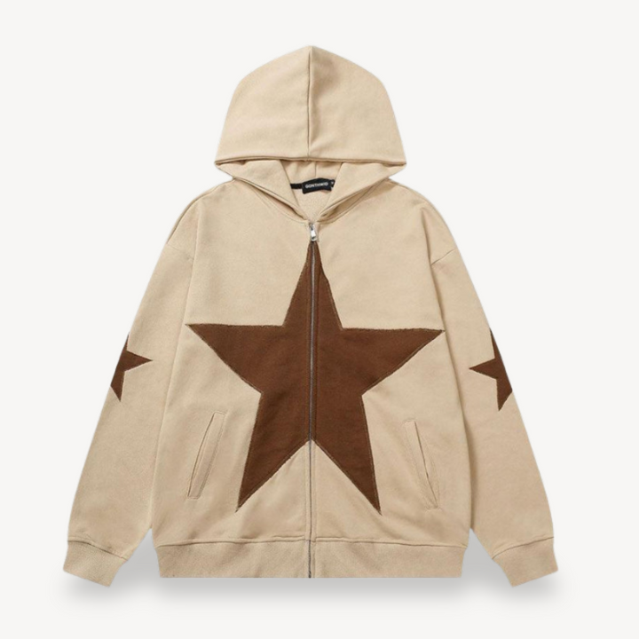 Men's Star Zip-Up Hoodie | Loravelle