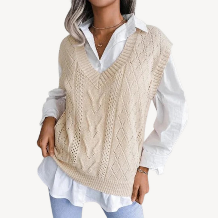 Women’s Knit V-Neck Sweater Vest | Loravelle