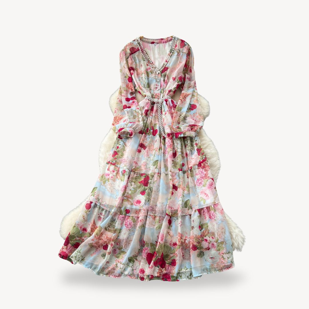Women's Floral Long Sleeve Maxi Dress | Loravelle