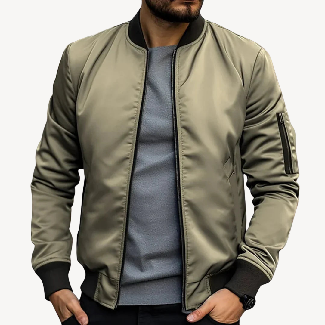 Men's Lightweight Nylon Bomber Jacket | Loravelle