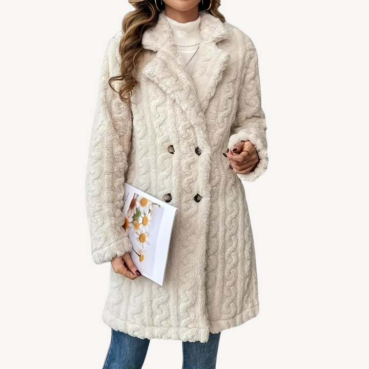 Women’s Double-Breasted Faux Fur Coat | Loravelle