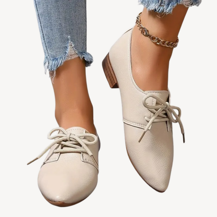 Orthopedic Leather Flat Shoes for Women | Loravelle
