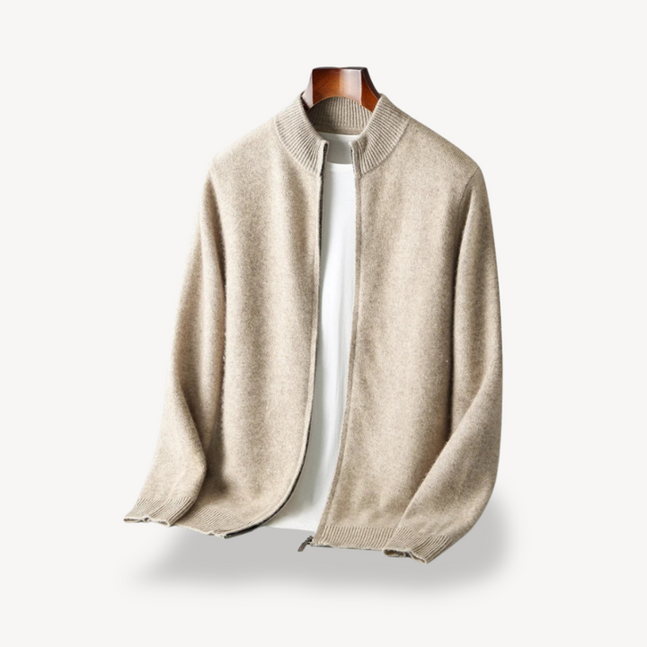 Men's Zipper Knit Cardigan | Loravelle
