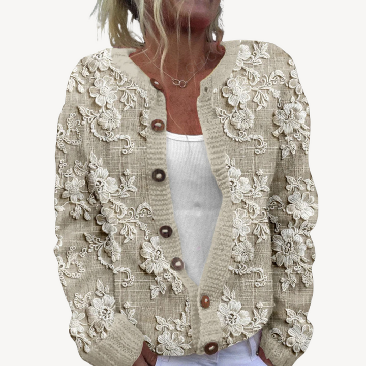 Women's Floral Embroidered Cardigan | Loravelle