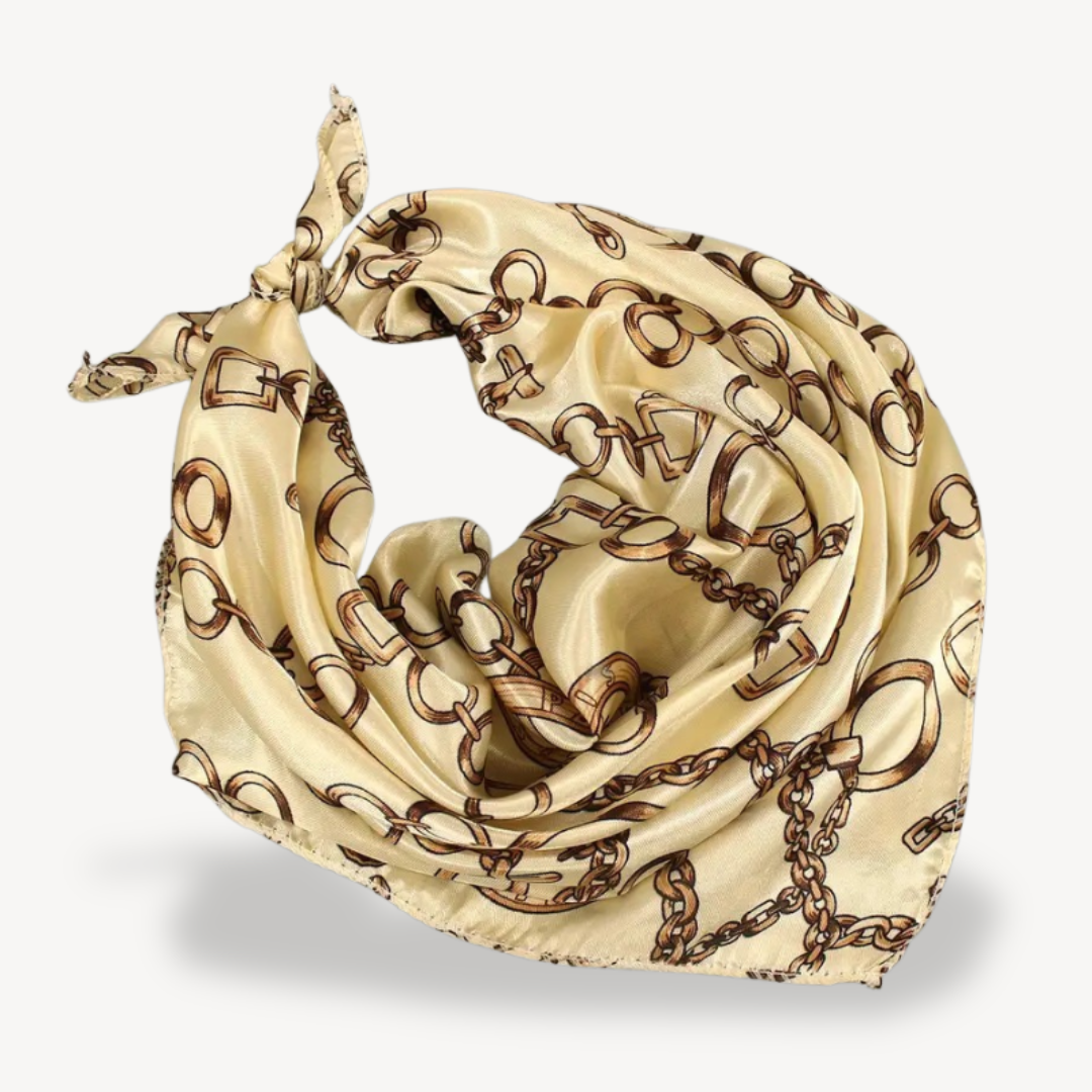 Silk Chain Print Head Scarf | Loravelle