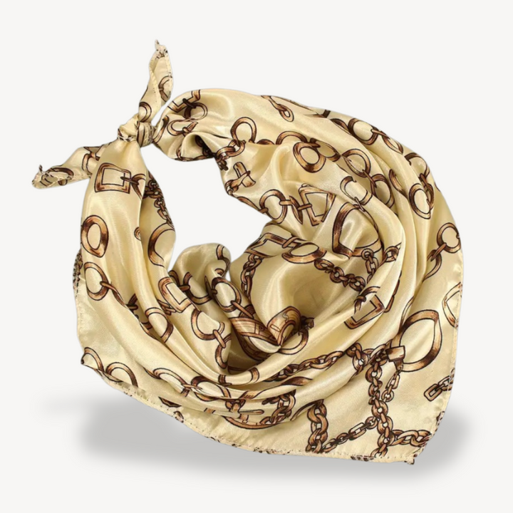 Silk Chain Print Head Scarf | Loravelle