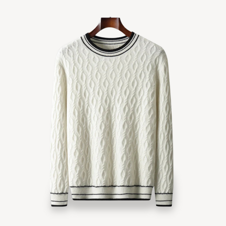 Men's Cable Knit Merino Wool Sweater | Loravelle