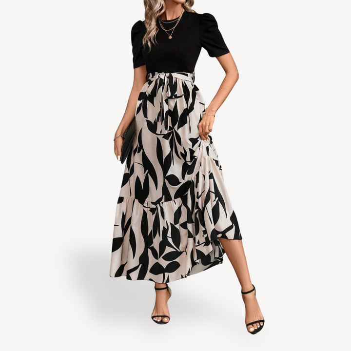 Women’s Casual Maxi Dress Short Sleeve Belted | Loravelle