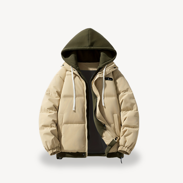Men's Oversized Puffer Jacket with Hoodie | Loravelle