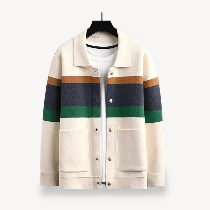 Striped Wool Cardigan for Men | Loravelle