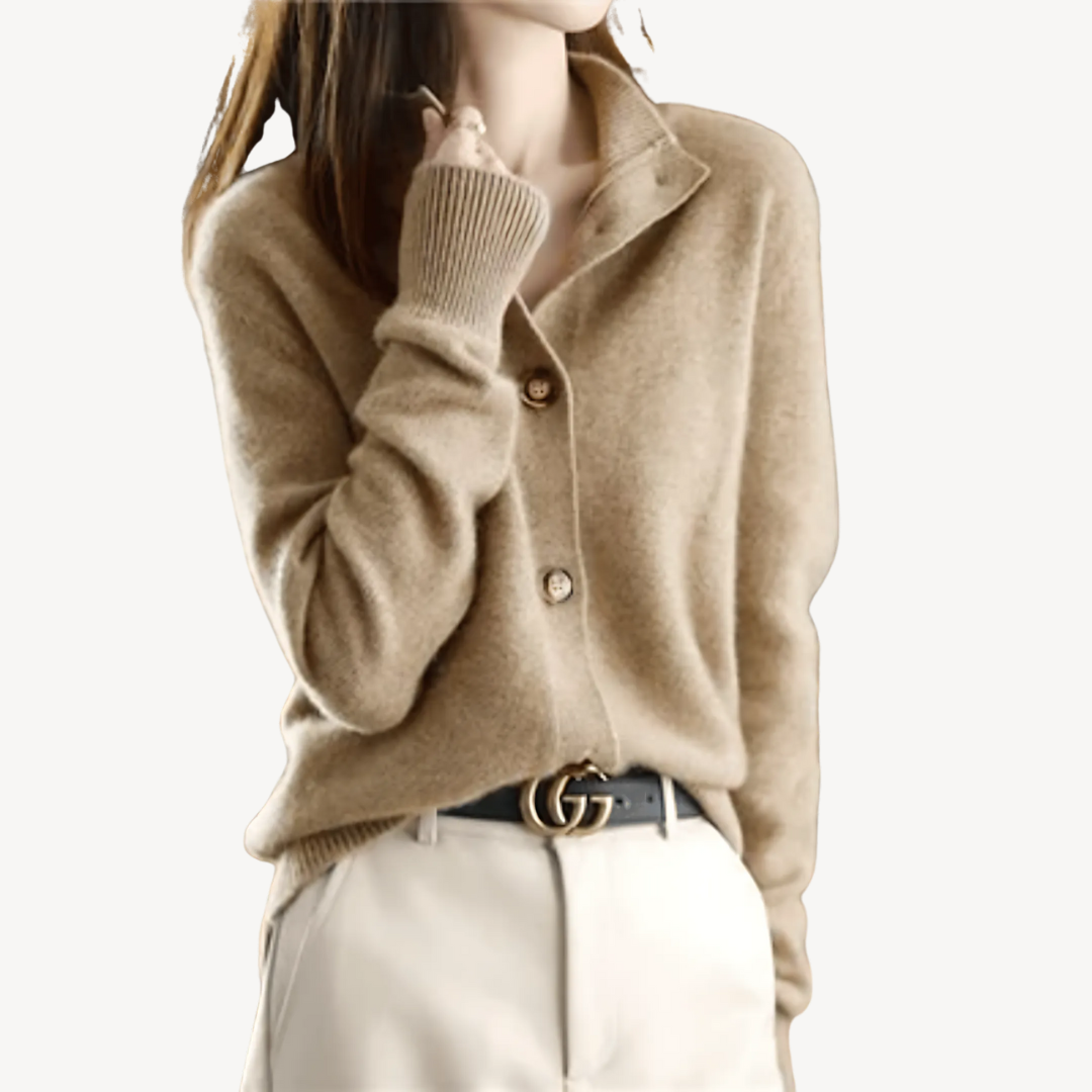 Cashmere Button-Down Sweater | Loravelle