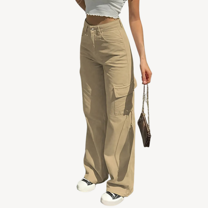 Women's High-Waisted Cargo Pants | Loravelle