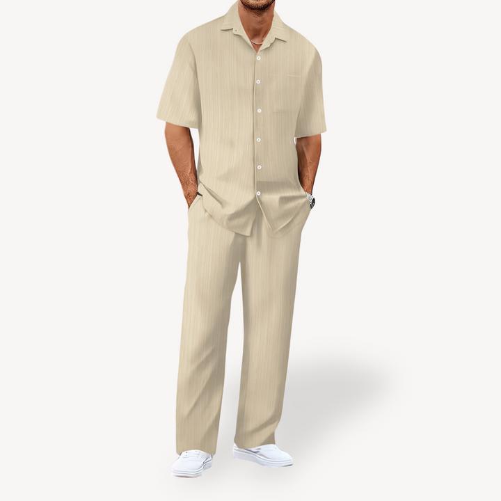 Men's Linen Blend Shirt & Pants Set | Loravelle